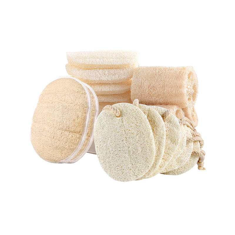 100 % luonnollinen Bath Luffa Sponge Scrubber Body Sponge -kuorinta pesusienityynyt kylpylään